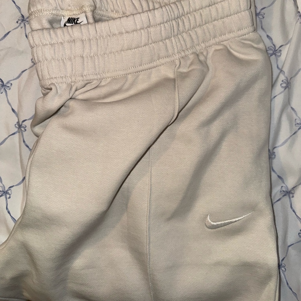 Nike Women’s Cream Fleece Joggers with Embroidered Swoosh